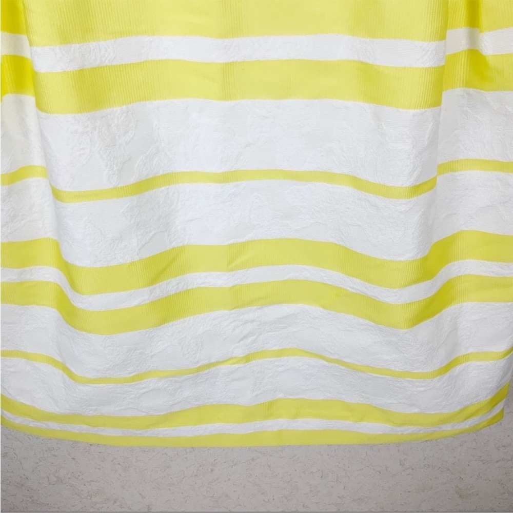 NWT $320 Laura Bernal One-Shoulder White and Yellow Striped Dress - Picture 4 of 14